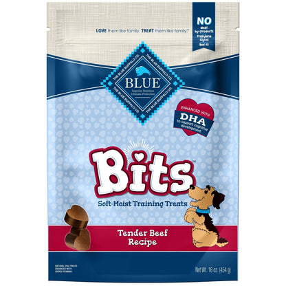 HOTBlue Buffalo Bits Beef Soft & Chewy Dog Treats, Bite-Sized for Training, Made with Real Beef & Enhanced with DHA, Heart-Shaped Dog Treats, Made in the USA with Natural Ingredients, 19 oz.