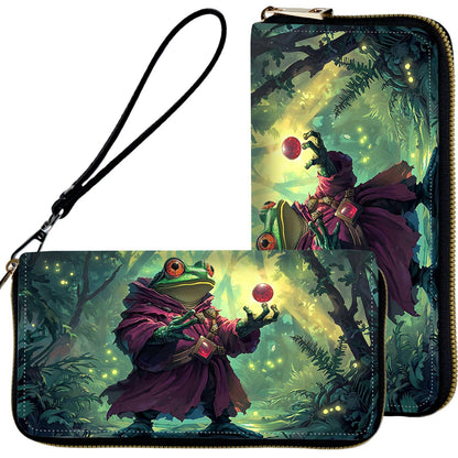 HOTWristlet Wallets for Women,Ladies Women's Wallet,Clutch Purses for Female Leather Large Capacity Credit Card Holder with Zipper Slim Cute Coin Pocket,RFID Blocking,Cute Funny Eye Purple