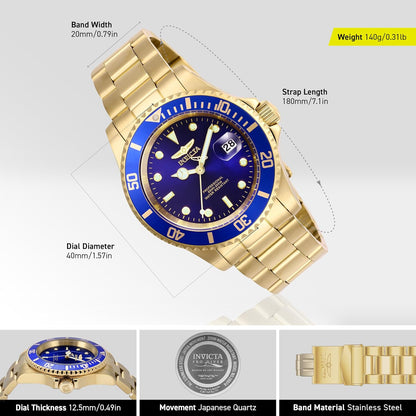HOTInvicta Men's Pro Diver Quartz Watch with Stainless Steel Strap