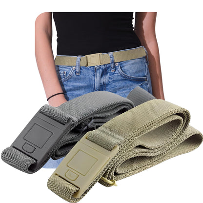 HOTBELTAWAY Easily Adjustable Elastic Flat Buckle No Show Belts for Women – Stretch No Bulge jeans pants
