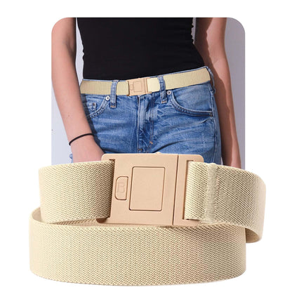 HOTBELTAWAY Easily Adjustable Elastic Flat Buckle No Show Belts for Women – Stretch No Bulge jeans pants