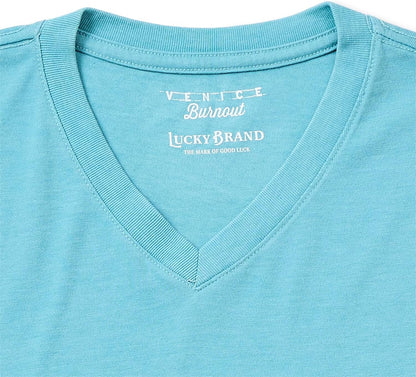 HOTLucky Brand Men's Venice Burnout V Neck Tee