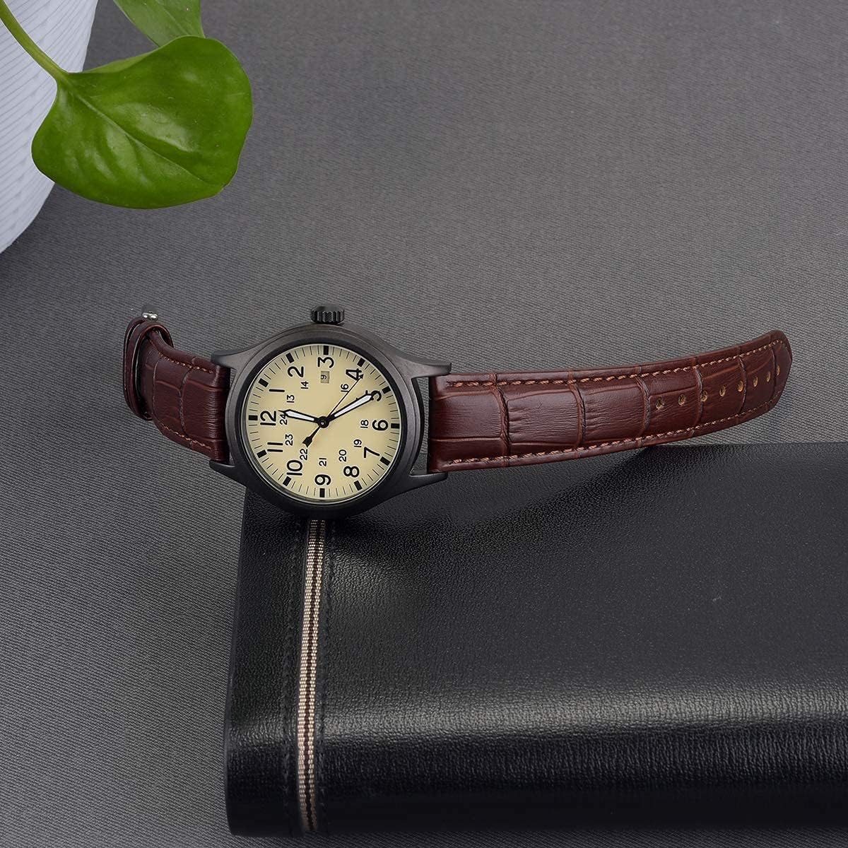HOTEACHE Croco Design Leather Watch Bands, Classical Leather Watch Straps For Women&Mens Waterproof 12mm 14mm 16mm 18mm 19mm 20mm 22mm