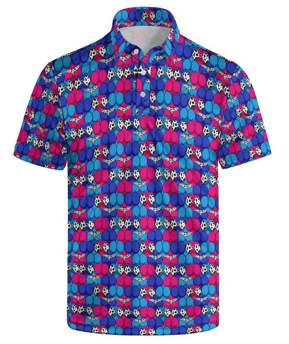 HOTGolf Polo Shirts for Men Funny Print Quick Dry Short Sleeve Performance Golf Shirts Moisture Wicking Polo Shirts