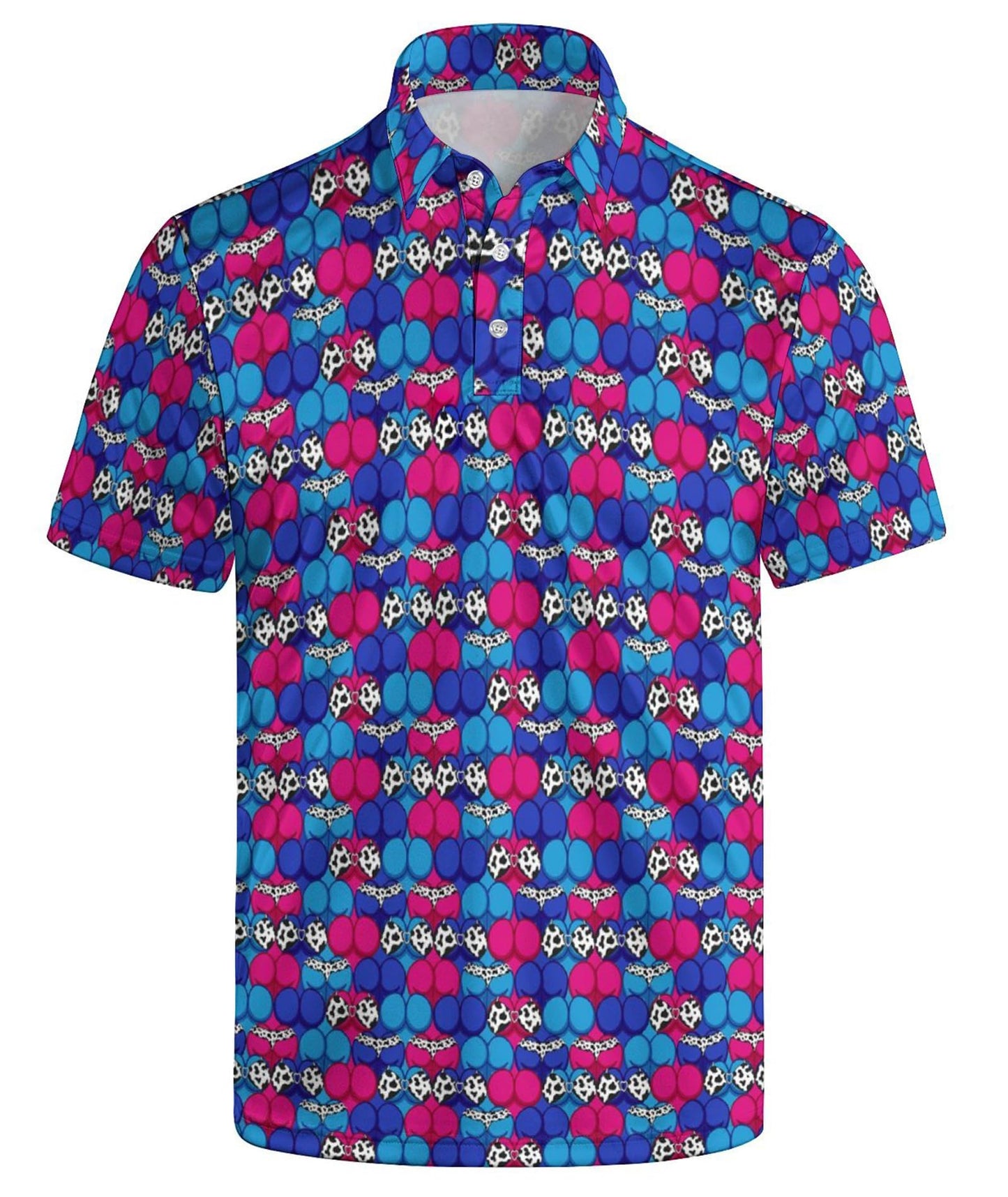 HOTGolf Polo Shirts for Men Funny Print Quick Dry Short Sleeve Performance Golf Shirts Moisture Wicking Polo Shirts