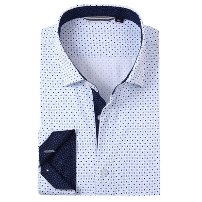 HOTAlex Vando Mens Printed Dress Shirts Regular Fit Casual Button Down Shirt | Wrinkle resistant, Machine washable, Contrast on inner collar & cuff, True-to-size cut, Business & Daily, Easy outfit pairing