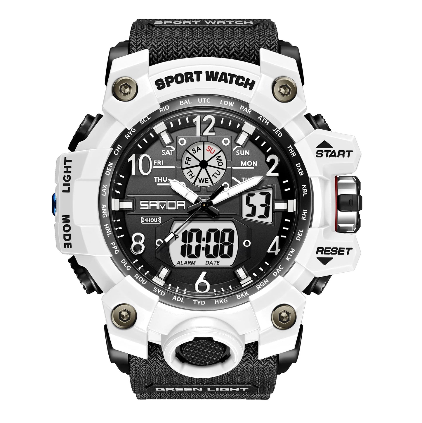 HOTKXAITO Men's Watches Sports Outdoor Waterproof Military Wrist Watch Date Multi Function Tactics LED Alarm Stopwatch