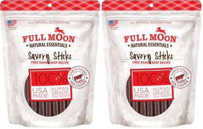 HOTFull Moon All Natural Human Grade Dog Treats, Essential Beef Savory Sticks, 22 Ounce, 1.375 Pound (Pack of 1)