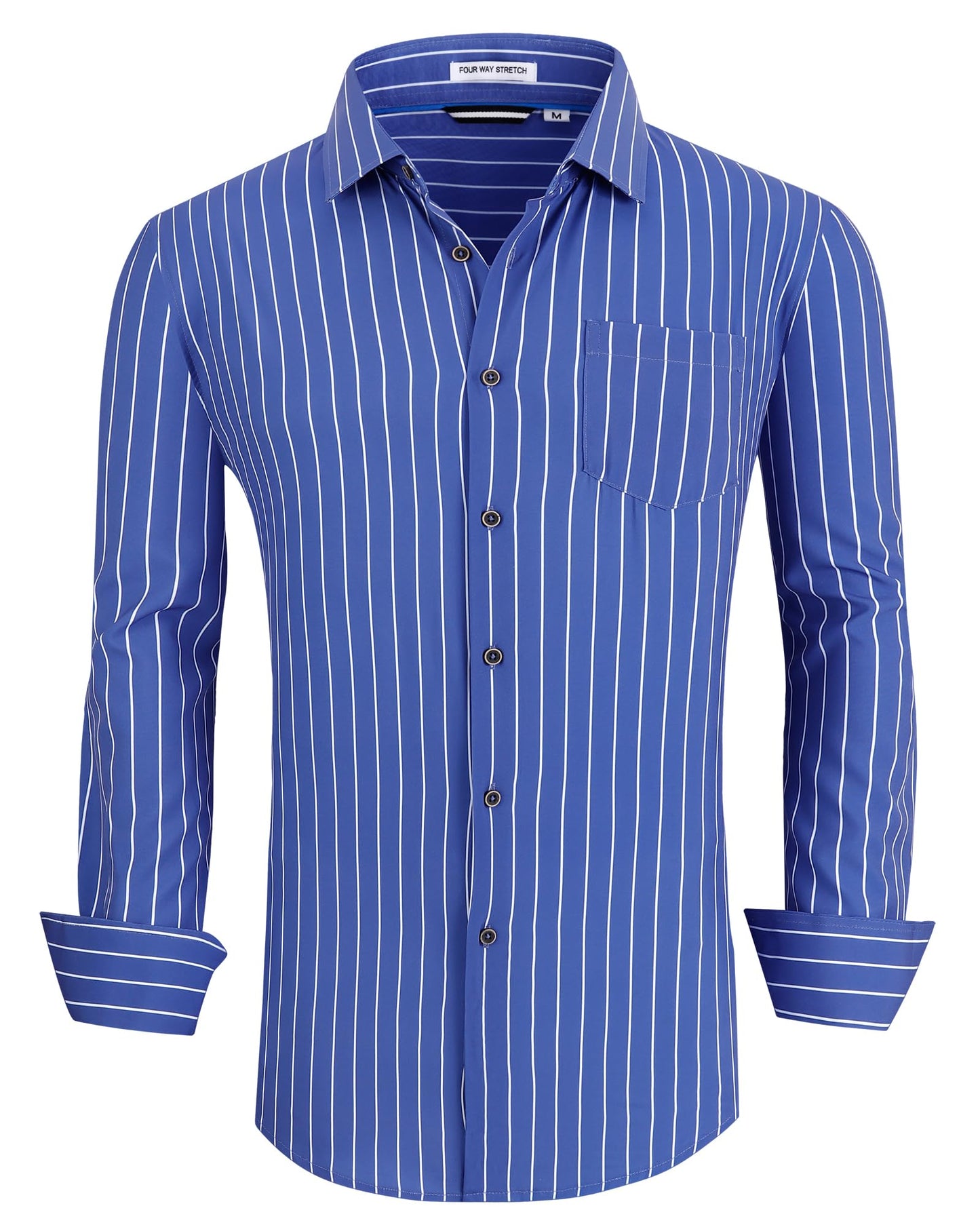 HOTAlex Vando Mens Wrinkle Free 4-Way Stretch Print Business Casual Shirt | Wrinkle resistant, Machine washable, Classic check Pattern, True-to-size cut, Business & Daily, Easy outfit pairing