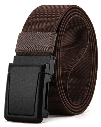 HOTCHAOREN Tactical Belt Men - 1.5" Stretch Work Belt with Zin Alloy Buckle | Quick Release Flip Buckle, Heavy Duty for Military EMT EMS Hiking, Stretchy Nylon