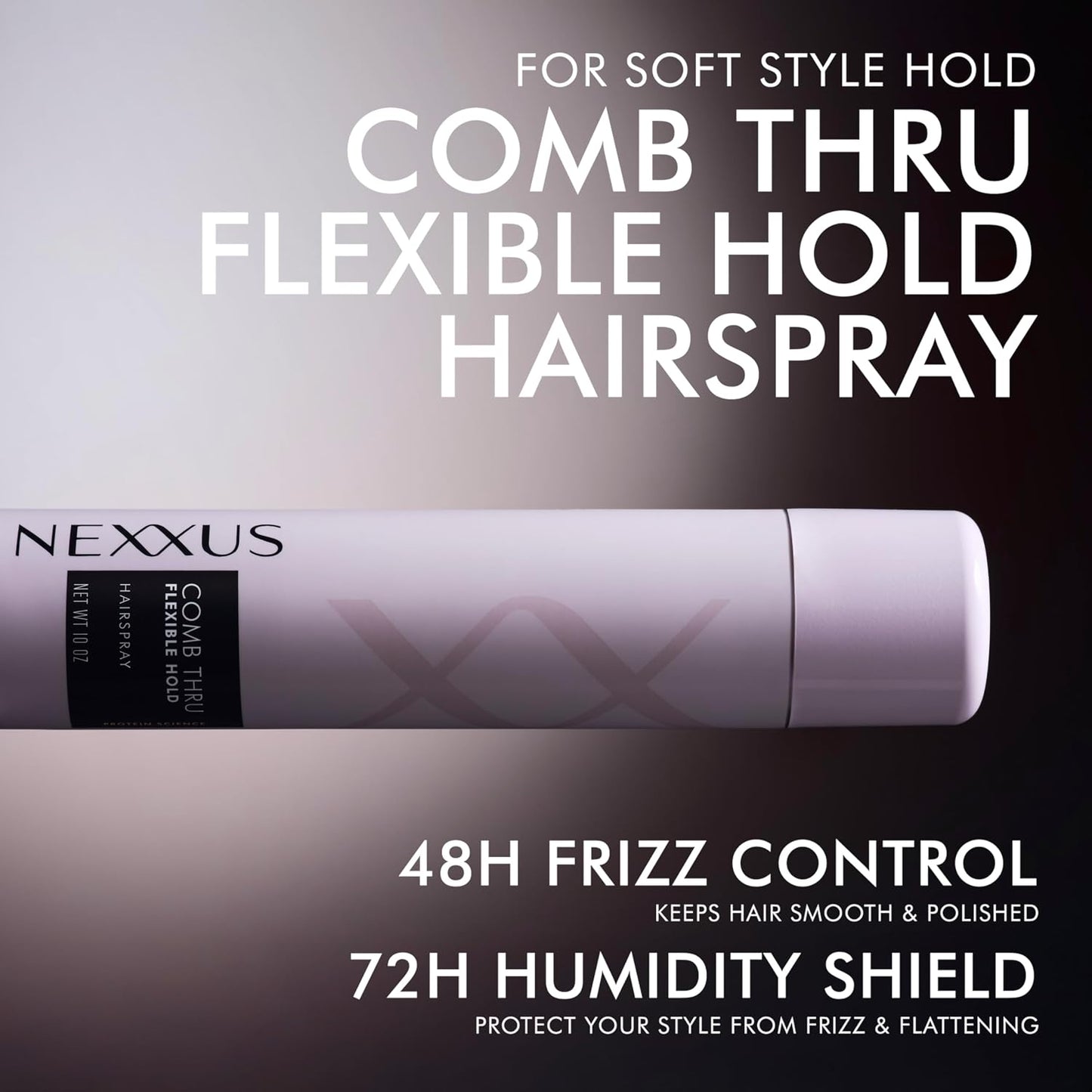 HOTNexxus Styling Spray Comb Thru Finish Flexible Hold Hairspray Powered by STYLEPROTECT Technology 10 oz