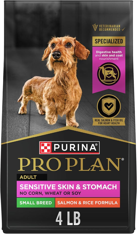 HOTPurina Pro Plan Sensitive Skin and Stomach Dog Food Small Breed, Adult Salmon & Rice Formula - 4 lb. Bag