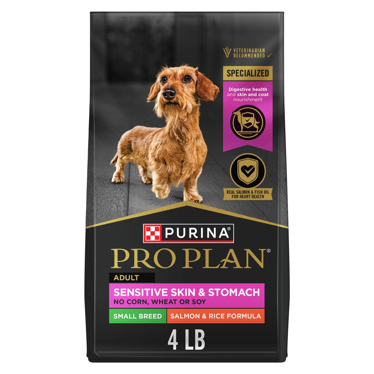 HOTPurina Pro Plan Sensitive Skin and Stomach Dog Food Small Breed, Adult Salmon & Rice Formula - 4 lb. Bag