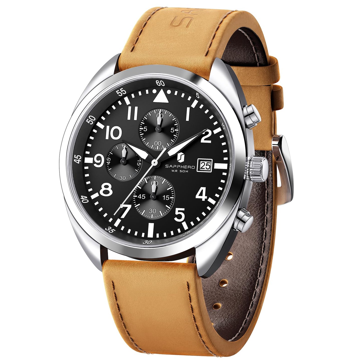 HOTSAPPHERO Mens Watch 50M Waterproof Luminous Quartz Analog Watches with Date Display Casual Stylish Work Business Classic Silicone Strap Men's Wrist Watches Elegant Gifts for Men