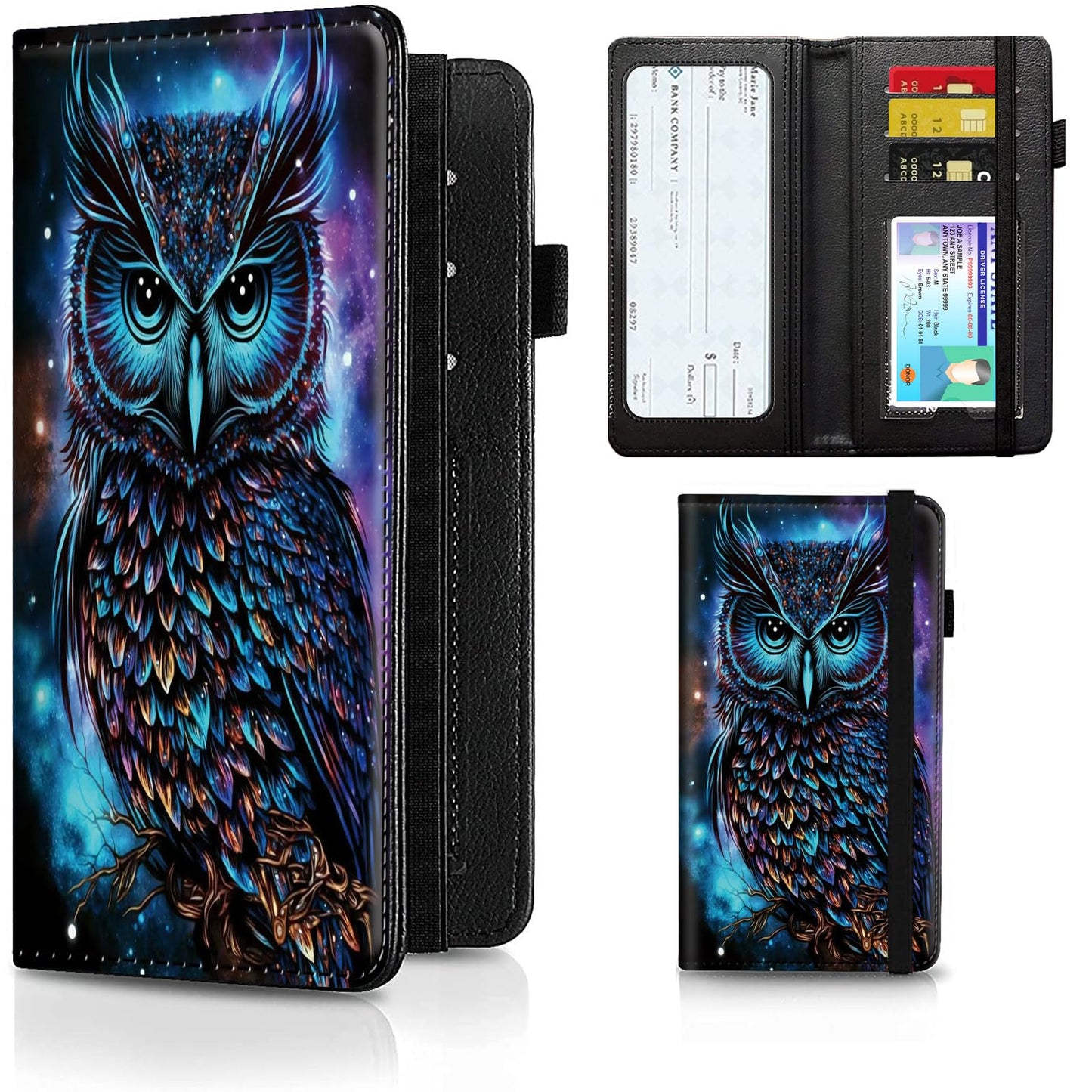 HOTCheckbook Cover for Men Women PU Leather Slim Check Book Holder Covers Wallet Case with Card Slots Duplicate Checks Card Pen Holder with RFID Blocking & Elastic Strap,Cute A Cat