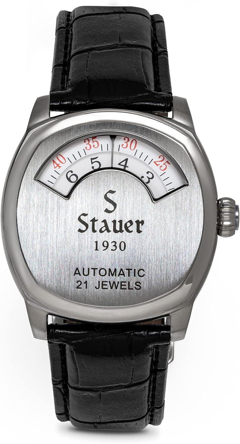 HOTStauer 1930 Dashtronic Watch Cotswold Genuine Men's Automatic Watch with Leather Band and Stainless Steel Case 21-Jewel Movement and 3-ATM Water Resistant