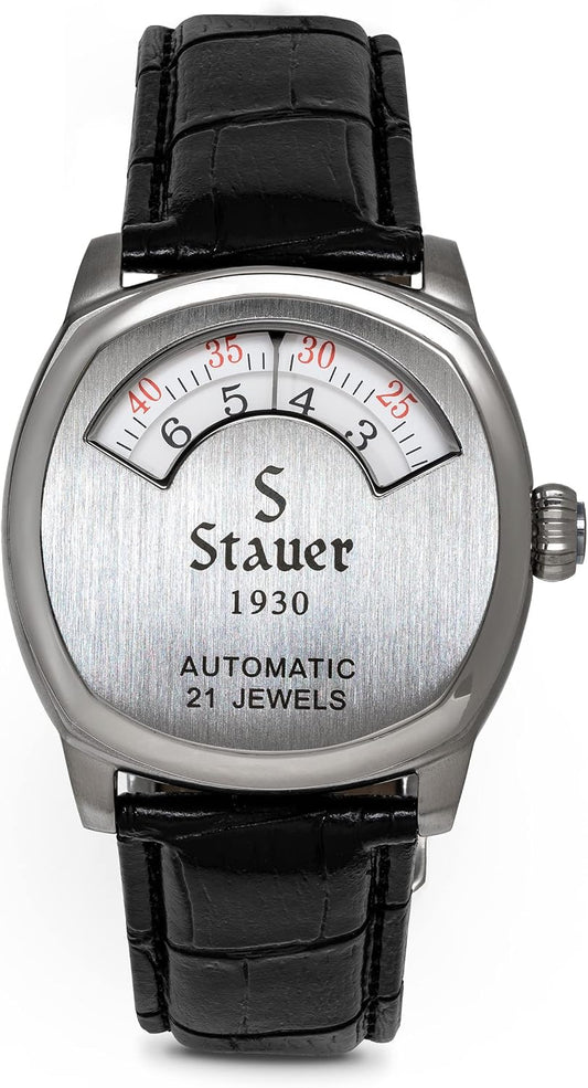 HOTStauer 1930 Dashtronic Watch Cotswold Genuine Men's Automatic Watch with Leather Band and Stainless Steel Case 21-Jewel Movement and 3-ATM Water Resistant