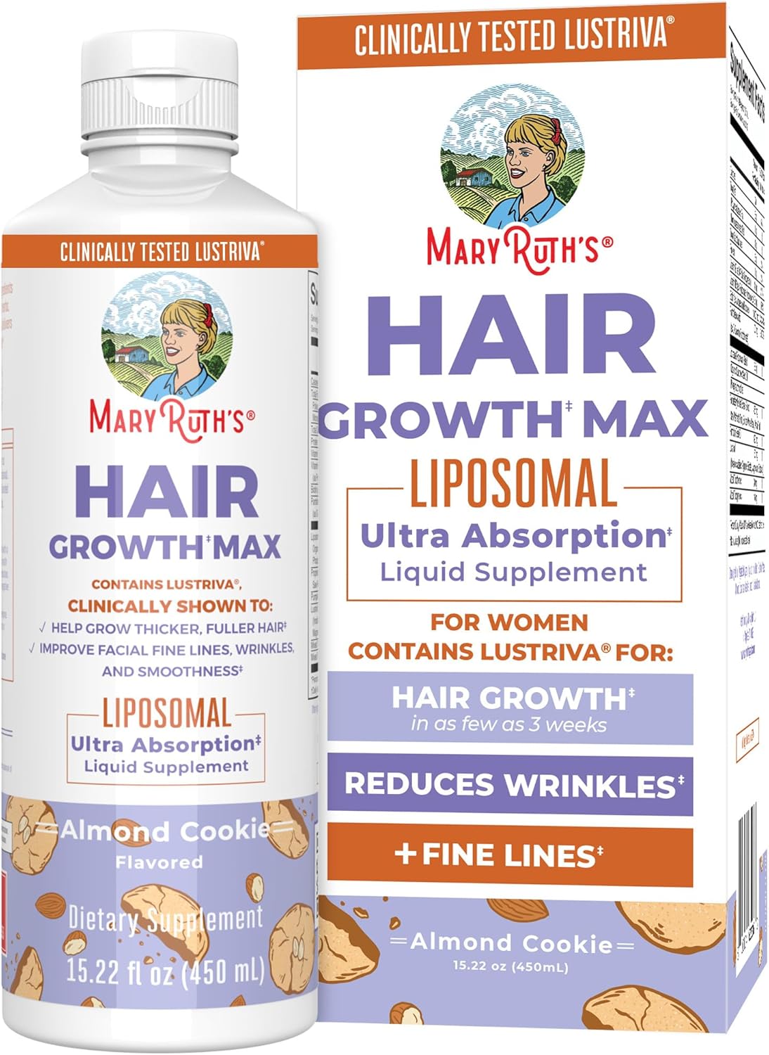 HOTMaryRuth's Hair Growth Max Liposomal 10000mcg Biotin, Thicker Hair, 15.22oz | Lustriva® + Biotin 10000mcg + Pumpkin Seed Oil, Thicker Hair, Hair Care, Wrinkles, Fine Lines, Skin Care, Ages 18+