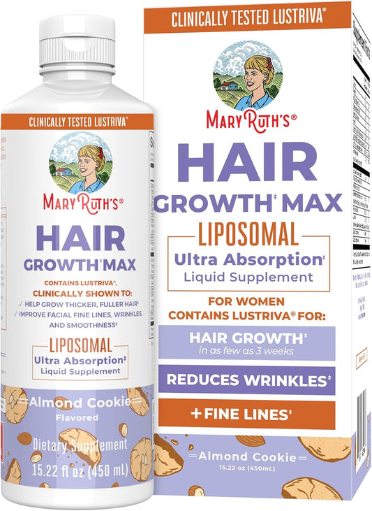 HOTMaryRuth's Hair Growth Max Liposomal 10000mcg Biotin, Thicker Hair, 15.22oz | Lustriva® + Biotin 10000mcg + Pumpkin Seed Oil, Thicker Hair, Hair Care, Wrinkles, Fine Lines, Skin Care, Ages 18+