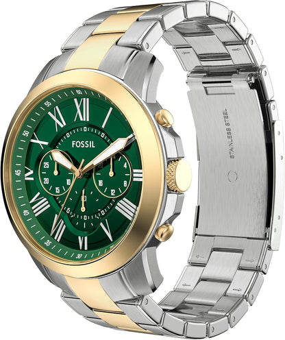 HOTFossil Men's Watch, Grant Quartz Stainless Steel Chronograph Watch for Men