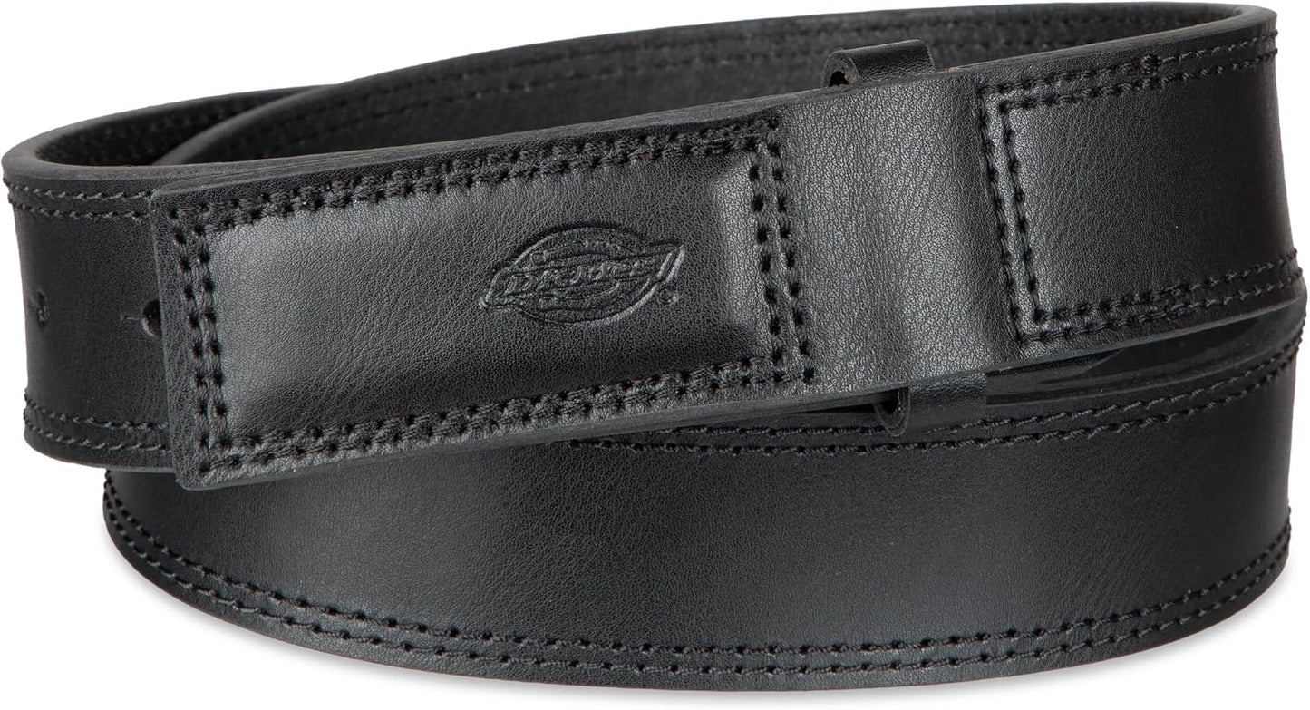 HOTDickies Men's Dickies Unisex Leather Mechanic No-Scratch Work Belt - Buckleless, Snap-On Belt
