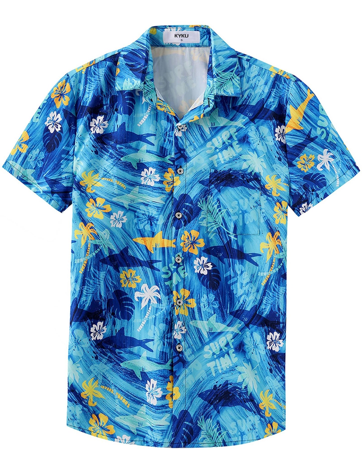 HOTKYKU Hawaiian Shirt for Men: Beach Vacation Summer Short Sleeve Button Down Mens Shirts Casual Stylish