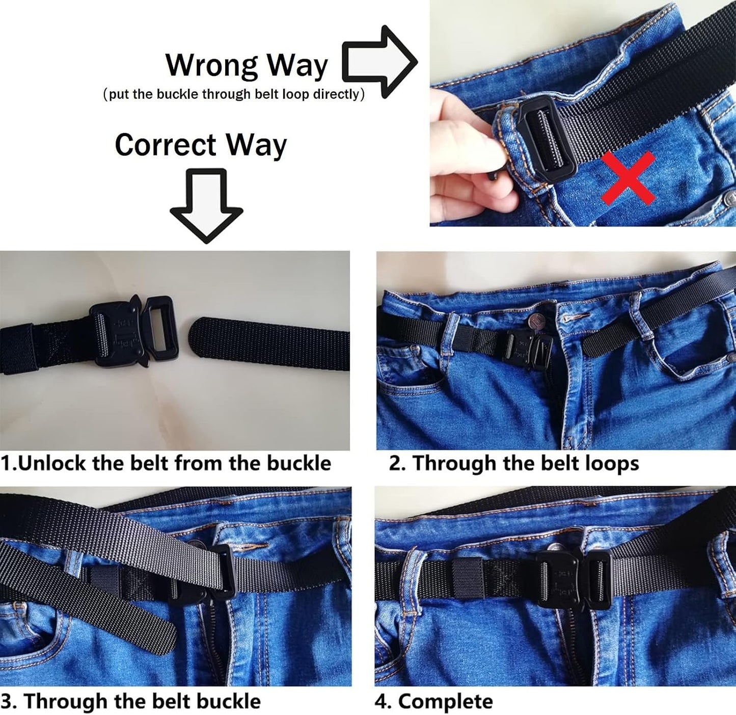 HOT1 inch Tactical Belt for Men, Military Nylon Web Work Belts, Quick Release Buckle Belts