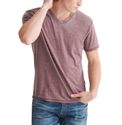 HOTLucky Brand Men's Venice Burnout V Neck Tee