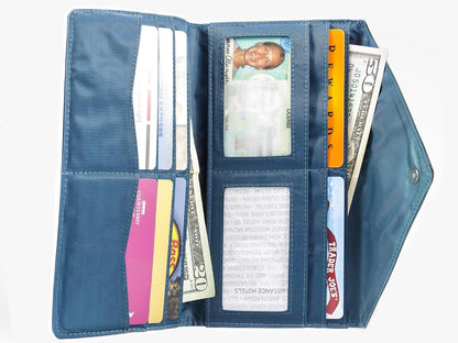 HOTBig Skinny Women's Slimvelope Tri-Fold Checkbook Slim Wallet, Holds Up to 40 Cards