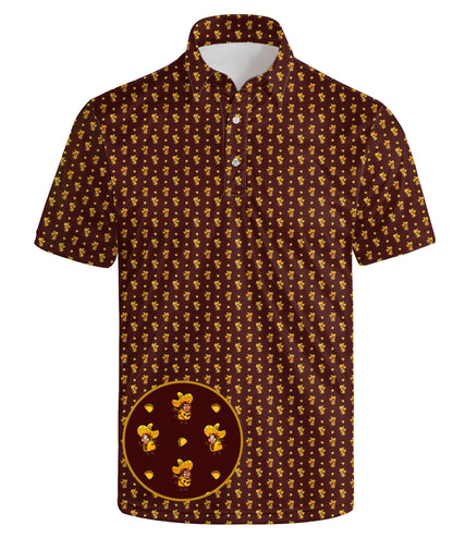 HOTGolf Polo Shirts for Men Funny Print Quick Dry Short Sleeve Performance Golf Shirts Moisture Wicking Polo Shirts