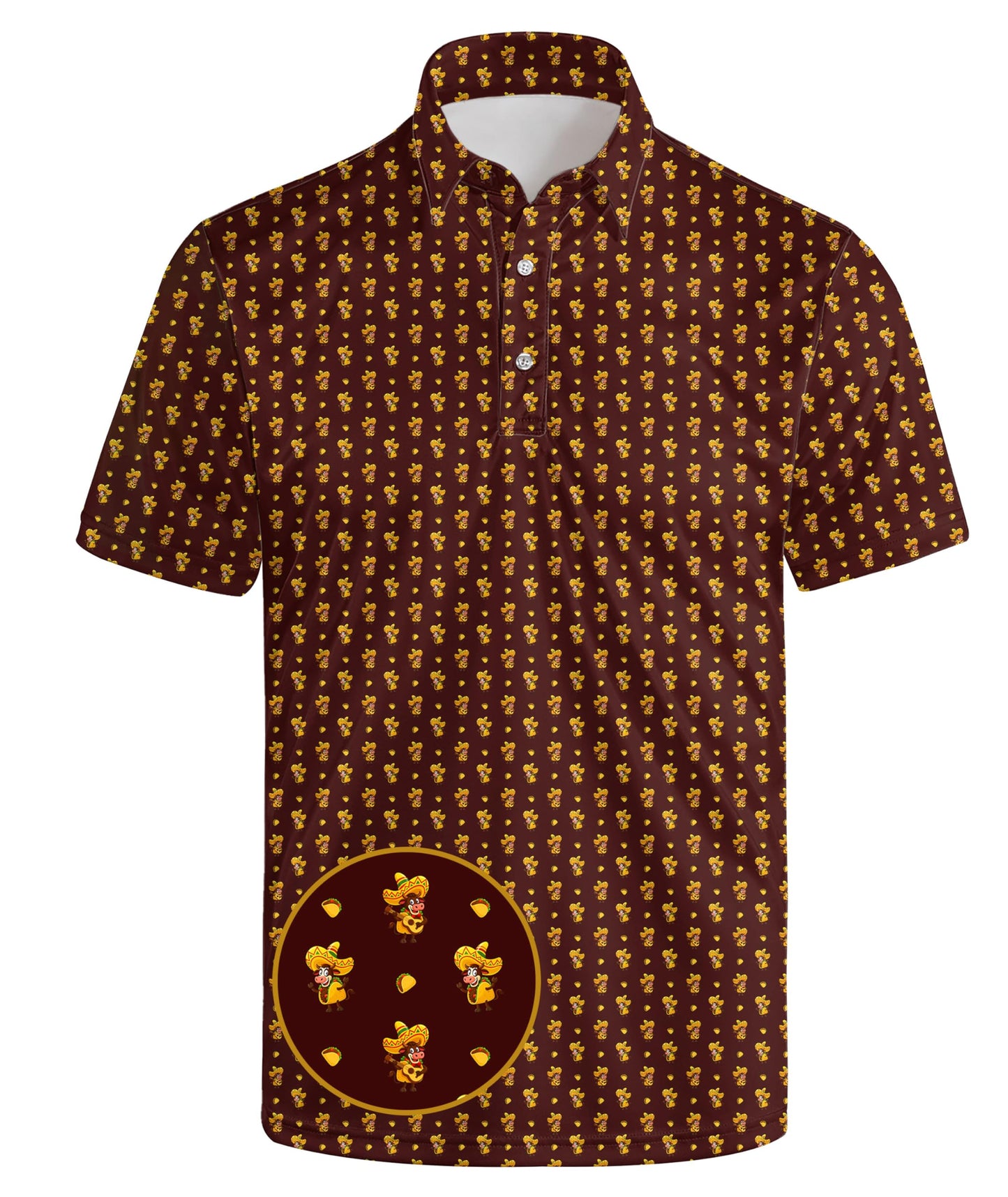 HOTGolf Polo Shirts for Men Funny Print Quick Dry Short Sleeve Performance Golf Shirts Moisture Wicking Polo Shirts