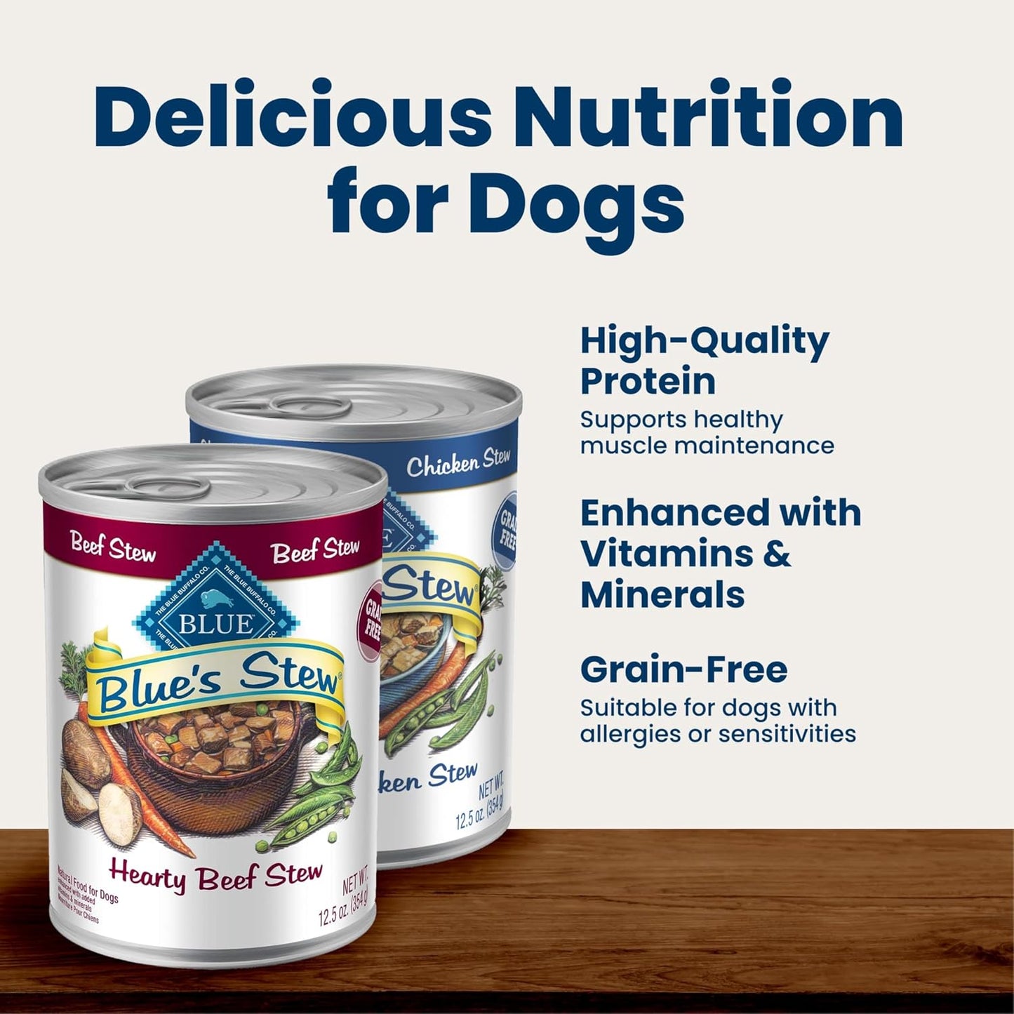 HOTBlue Buffalo Blue’s Stew Variety Pack Hearty Beef & Country Chicken Stew Natural Grain Free Wet Dog Food with Real Meat in Thick Savory Gravy, Natural Ingredients, 12.5-oz Cans (6 Count)