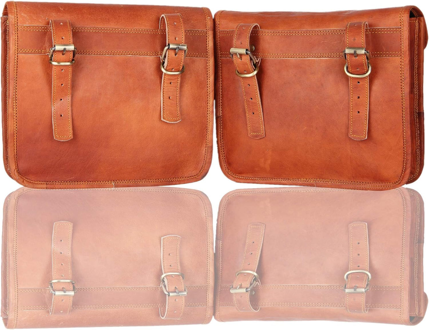 HOT2 Side Brown Leather Pouch by Leather Native – Motorcycle Side Pouch for Men and Women – Waterproof Saddle Bag Panniers – Vintage and Modern Touring Bag