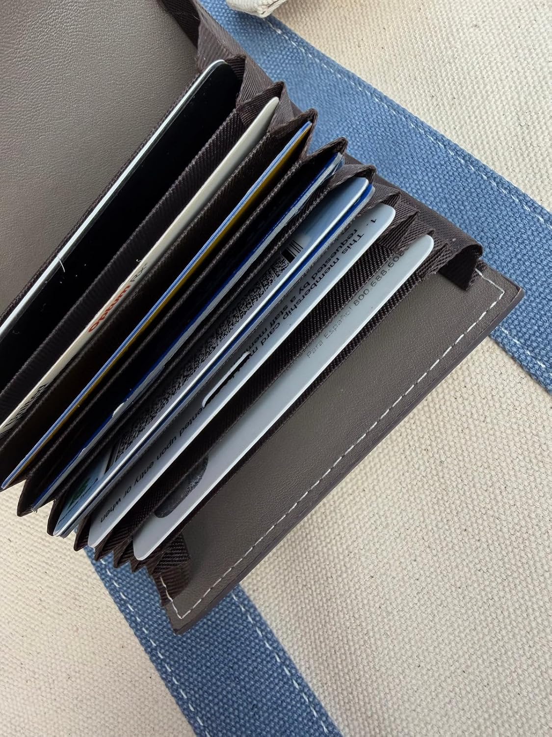 HOTSea Marie Designs Women’s Kelly Accordion Card Holder Genuine Leather Card Case and Wallet for Everyday Organization, Travel Friendly, Minimalist Fashion Style and Gift for Women - Gray