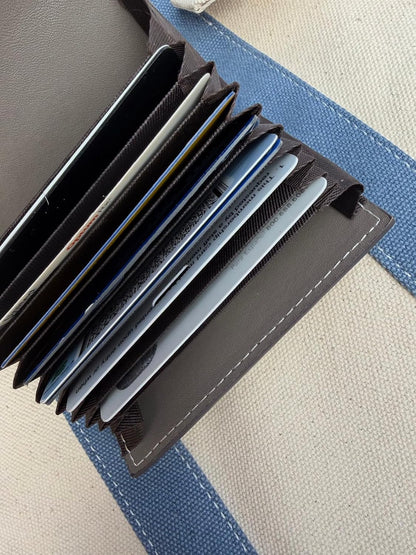 HOTSea Marie Designs Women’s Kelly Accordion Card Holder Genuine Leather Card Case and Wallet for Everyday Organization, Travel Friendly, Minimalist Fashion Style and Gift for Women - Gray