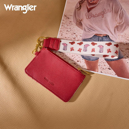 HOTMontana West Wrangler Rodeo Icons Western Credit Card Holder Slim Womens Card Wallet with Keychain Wristlet Strap Coin Purse, Pink