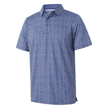 HOTGolf Shirts for Men Dry Fit Short Sleeve Print Performance Moisture Wicking Polo Shirt
