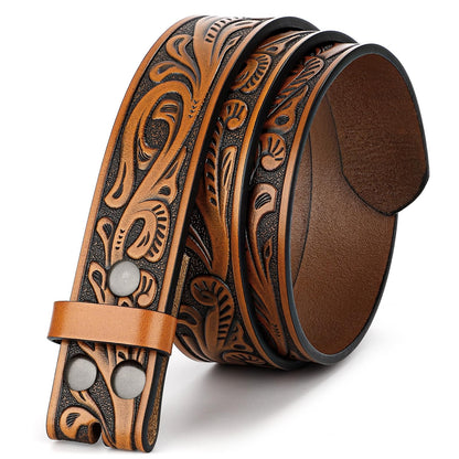 HOTBELTROAD Western Leather Belt Strap for Men Women Cowboy Cowgirl Leather Mens Belts for Jeans Birthday Christmas Belt Gifts