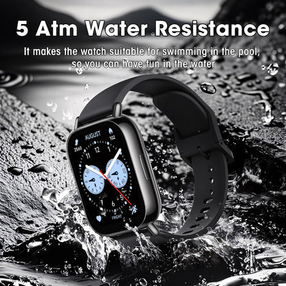 HOTXiaomi Redmi 5 Lite Smart Watch, Step Counter Watch for Women Men with 1.96" LCD Large Display, 140 Sports Modes, 5ATM Waterproof (Lite-Black)
