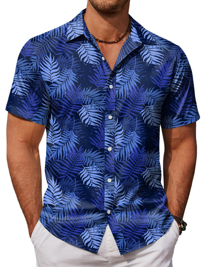 HOTCOOFANDY Mens Hawaiian Shirts Short Sleeve Button Down Aloha Shirt Casual Beach Clothes