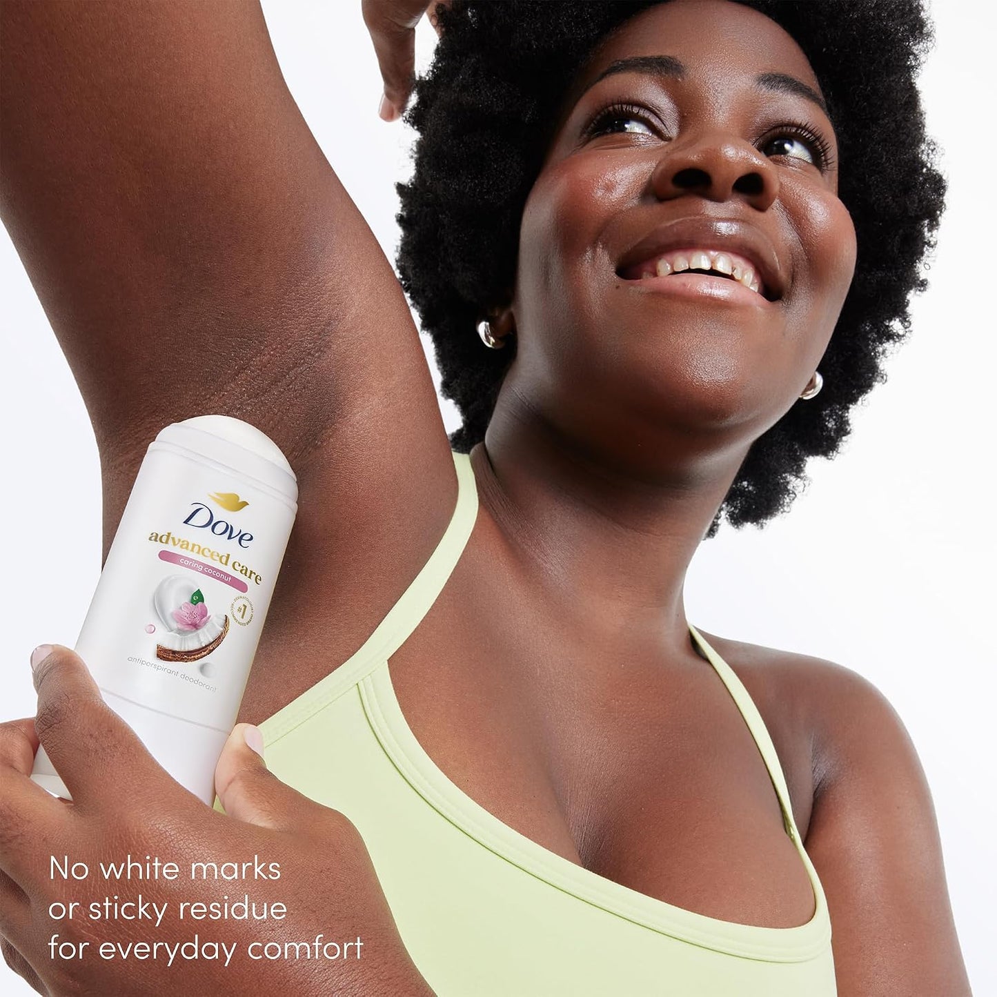 HOTDove Advanced Care Antiperspirant Caring Coconut, 2 Count Deodorant Stick for Women, for 48 Hour Protection And Soft And Comfortable Underarms, 2.6 oz