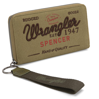 HOTMontana West X Wrangler Wristlet Wallets for Women Classic Retro Wallet Purse Bifold Credit Card Wallets for Women Oversized Logo Clutch Wristlet