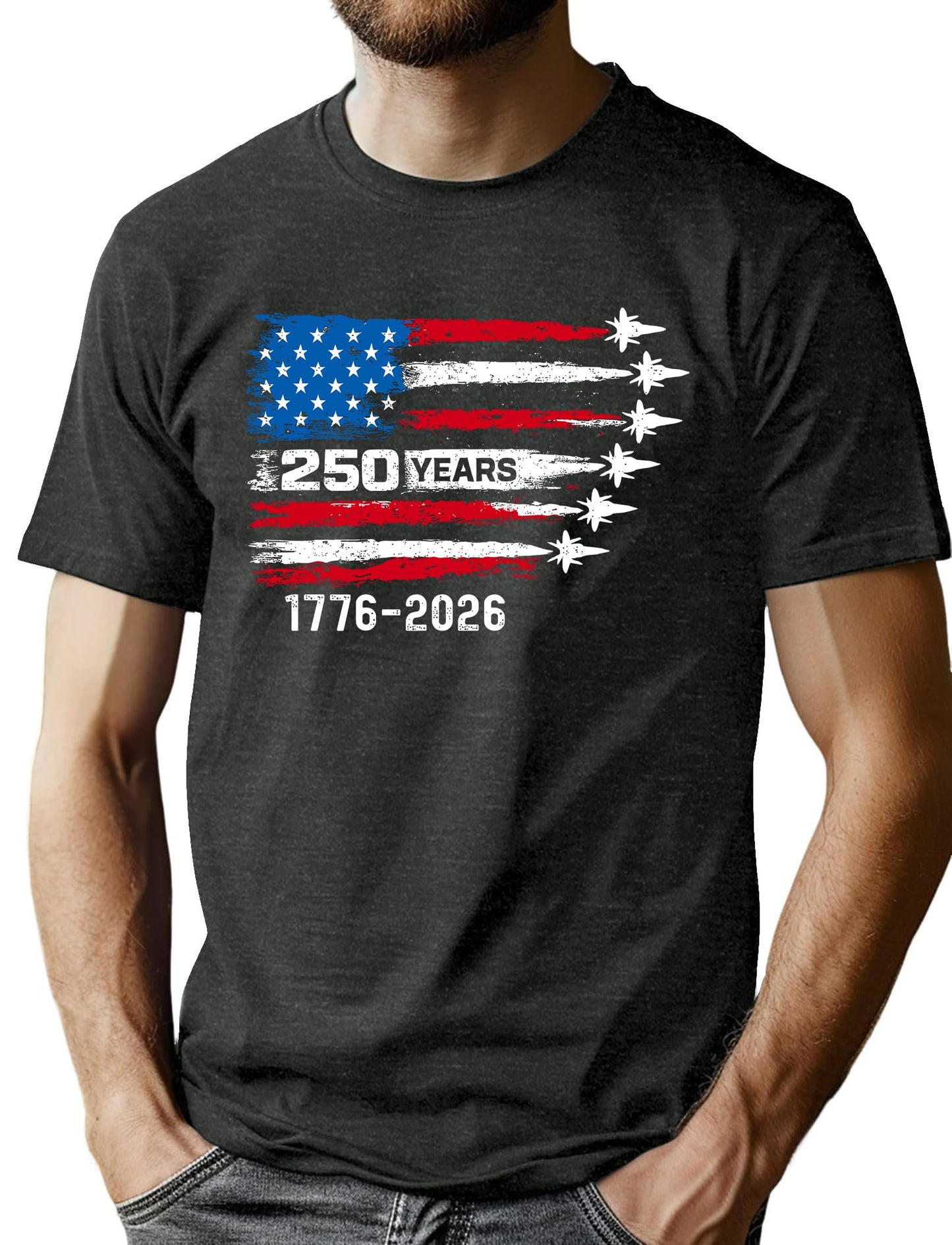 HOT250th Anniversary USA Shirts for Men American Flag T-Shirt 4th of July Shirt 250 Years Birthday Patriotic Tops