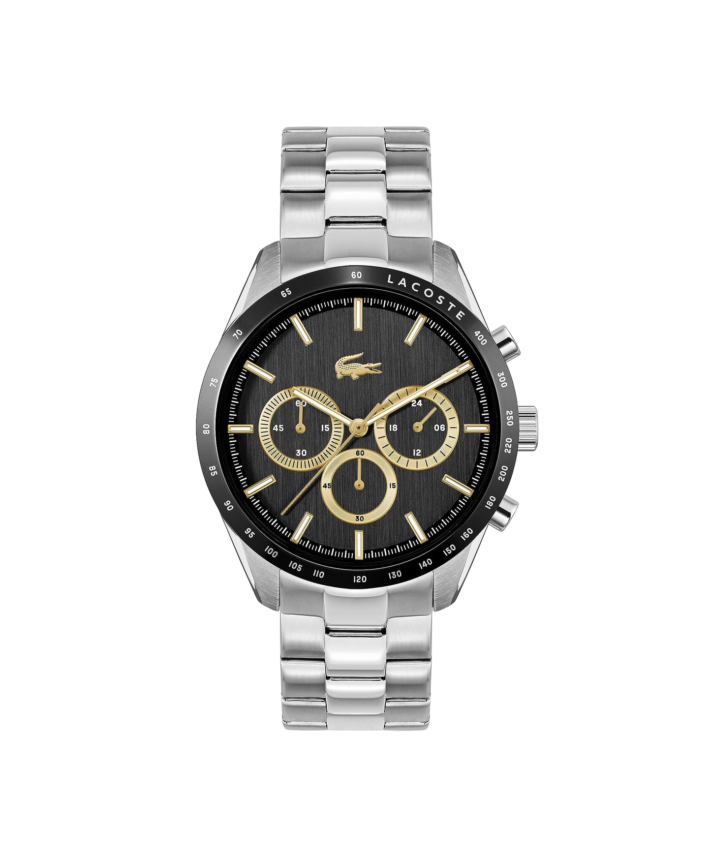 HOTLacoste Boston Men's Chronograph Watch - Classic Stainless Steel - Tachymeter - Water Resistant up to 5ATM/50 Meters - Modern Design for Him - 42mm