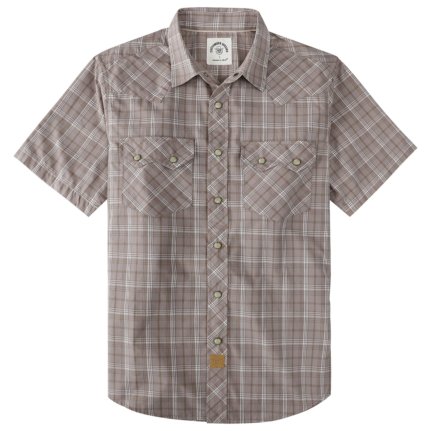 HOTDubinik® Pearl Snap Western Shirts for Men Short Sleeve Cowboy Men's Casual Shirt with 2 Sawtooth Pocket Vintage