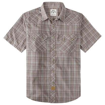 HOTDubinik® Pearl Snap Western Shirts for Men Short Sleeve Cowboy Men's Casual Shirt with 2 Sawtooth Pocket Vintage