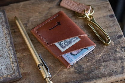 HOTThe Port Wallet by Craft and Lore, Handmade Minimal Leather Card Wallet (Buck Brown)