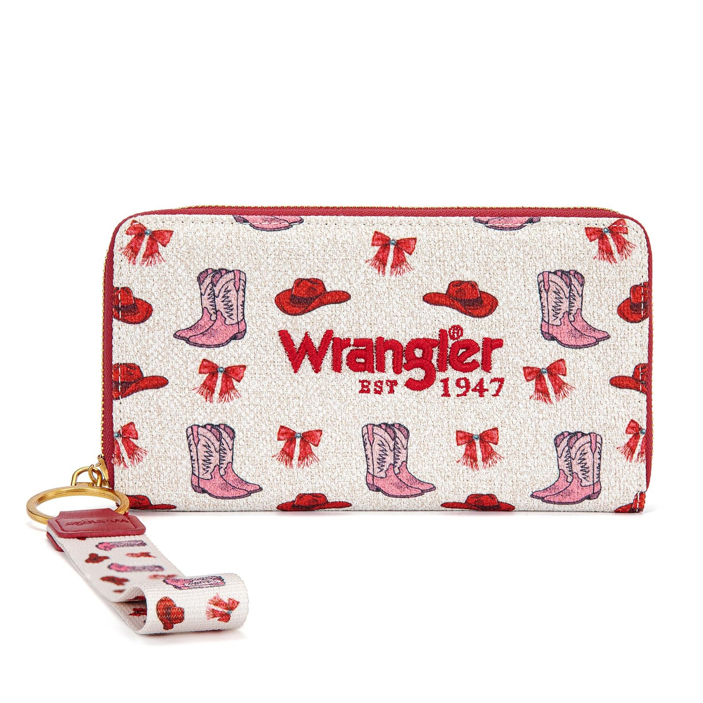 HOTx Wrangler Rodeo Icons Wallet for Women Western Wristlet Wallets Large Travel Wallet Ladies Female Wallet with RFID Blocking