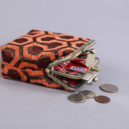 HOTCarpet Bag Double Kiss Clasp Coin Purse Pouch,Vintage Change Wallet Card Holder
