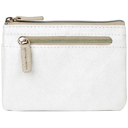 HOTJulia Buxton Vegan Leather Wallet with Zipper, ID Windows, RFID Blocking, Card Slots & Key Ring, Compact Coin & Card Holder Case, Gift Idea, True Blue